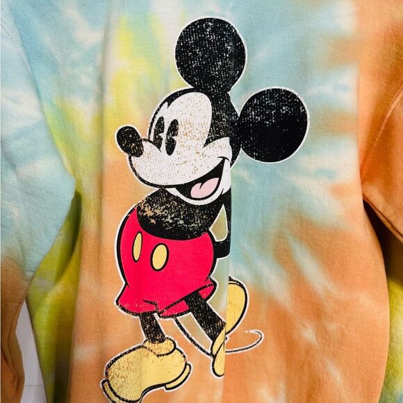 Disney Mickey Mouse Pastel Tie-Dye Crewneck Sweater size S - Picture 3 of 5